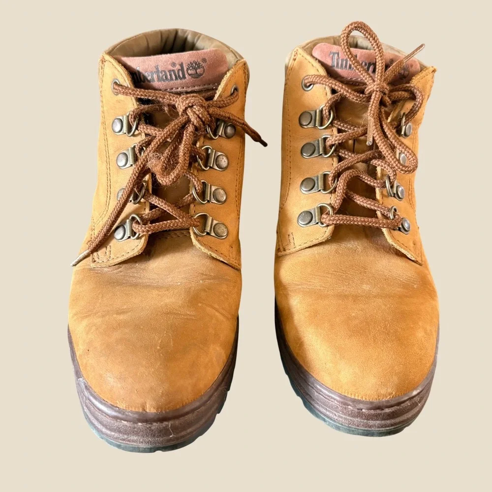 Timberland Euro Hiker Mens 7.5 M Wheat Nubuck Leather Boots 69386 Tan Brown